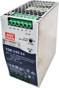 NC631001 Zasilacz DC, 3-fazowy, 125x114x63mm, 24-28V, 10A, 340-550V AC, -30-70°C, złącze śrubowe, IP20, aluminium, stabilizowane, taktowane napięcie wyjściowe